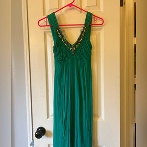 Green beaded dress